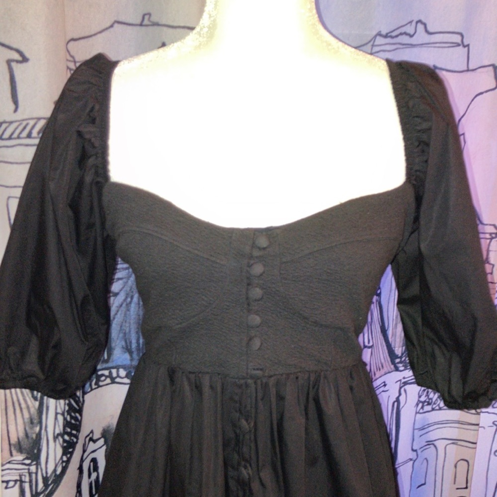 Maeve Anthropologie Puffed-Sleeved Sweetheart Mini Dress - Picture 6 of 15